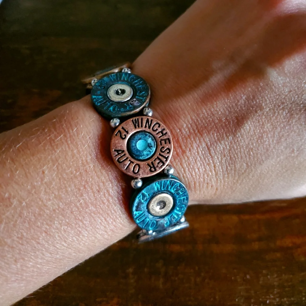 NEW! Shotgun Shell Multi Color Western Stretch Bullet Bracelet - Picture 2 of 4